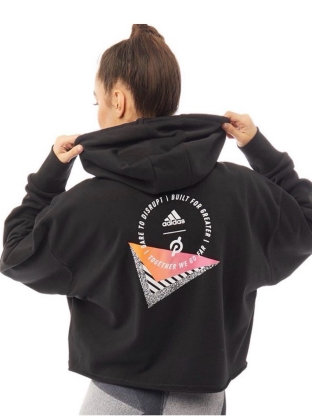 adidas Women's Peloton Crop Hoodie, Black